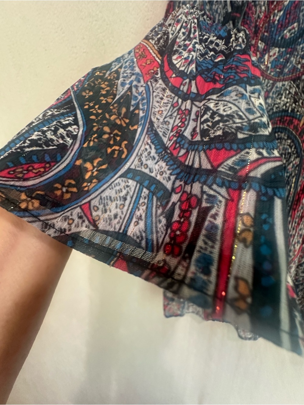 Ted Baker London Women's Beaatha Pleated Lined Paisley Print Top Sz 6/8 - Picture 5 of 15